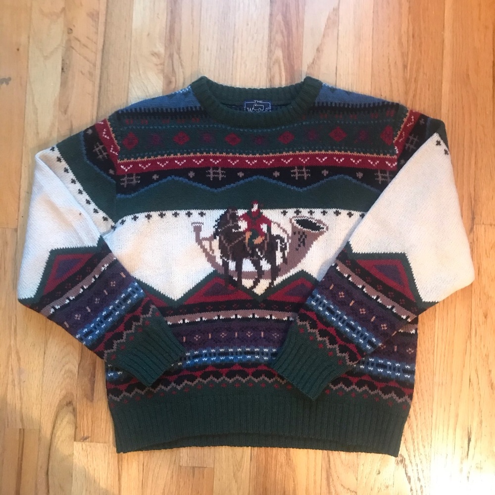 Vintage The Woolrich Woman Horse Wool Sweater